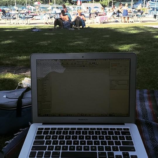 #amwriting at the pool. The goal is 1000 words and then I can read and relax. #365days #ig2015 #dailyphoto