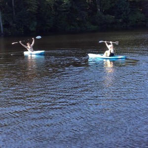 Like kayaking. The one glowing from unnatural exposure to the sun is me.