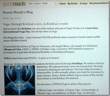 Goodreads Author blog