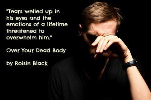 Photo of man in emotional pain with quote from a book