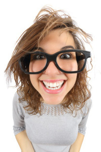 woman geeky smiling 25057604_s