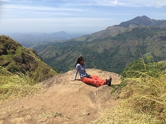 Enjoying the view on top of Little Adam's Peak, Sri Lanka