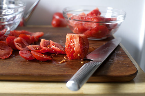 coring tomatoes, if you wish