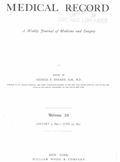 Medical Record 1891