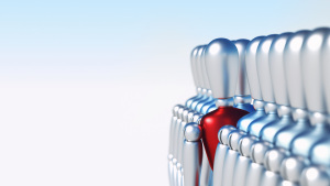 Unique 3D character standing out