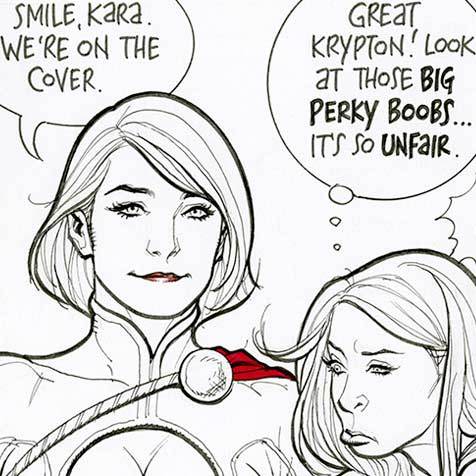 Frank Cho Power-Girl Supergirl sketch cover