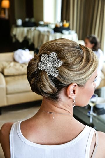 Simple, sleek, elegant bridal up-do hairstyle