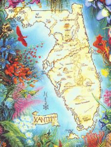 Map of Xanth. Yes, it's supposed to look like Florida.