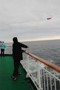 A new bottle begins its voyage
