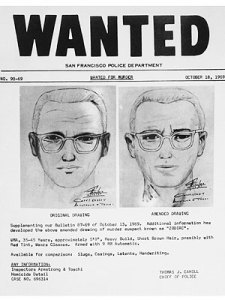 The Zodiac Killer wanted poster and composite sketch.