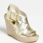 gold wedge sandal