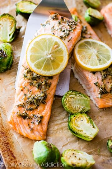 Baked Lemon Herb Salmon-- simple, flavorful, 330 calorie salmon dinner made in only 30 minutes.