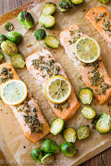 Baked Lemon Herb Salmon-- simple, flavorful, 330 calorie salmon dinner made in only 30 minutes.