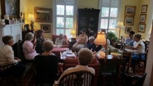 Brenda Sutton Rose speaking at a book club in Jackson.