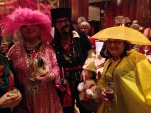 Anne Gracie as Barbara Cartland; Marion Lennox as Captain Jack Sparrow; Trish Morrow as the conference logo.