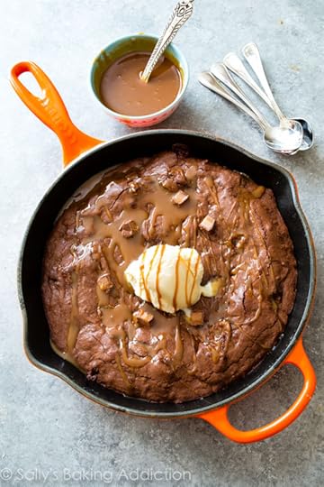 Caramel Skillet Brownie recipe by sallysbakingaddiction.com