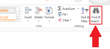 Excel VBA Find Ribbon