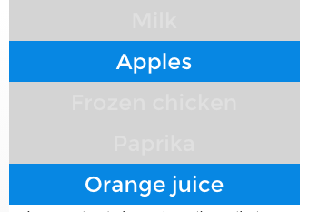 List with disabled items.