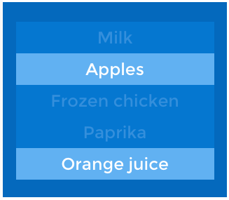 Colorful menu with disabled items.