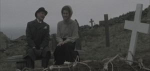 Van Helsing jokes with Lucy at Mina's fresh gravesite