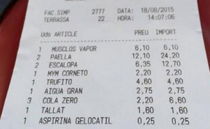 #aspirinas en los restaurantes