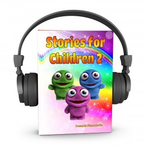 red audiobook with speakers and headphones on a white background
