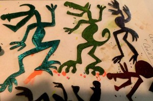 Birds and Gators Painted Cloth