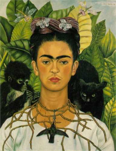 Self-Portrait with Thorn Necklace and Hummingbird by Frida Kahlo