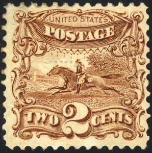 National Bank Note Company--U.S. Post Office /Hi-res scan of postage stamp issued 1869. [Image: Public Domain]