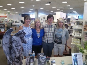 Sisters Lynn, Lee, and Cindy pictured with J.R. Matheson at Chapters Square One.