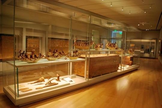 The same illustrated composition that is found in the leather manuscript is also found on the base of Middle Kingdom coffins retrieved from the necropolis of Hermopolis. Objects from the tomb of Djehutynakht, a nomarch during the Middle Kingdom era of Egypt, found in the necropolis of Hermopolis