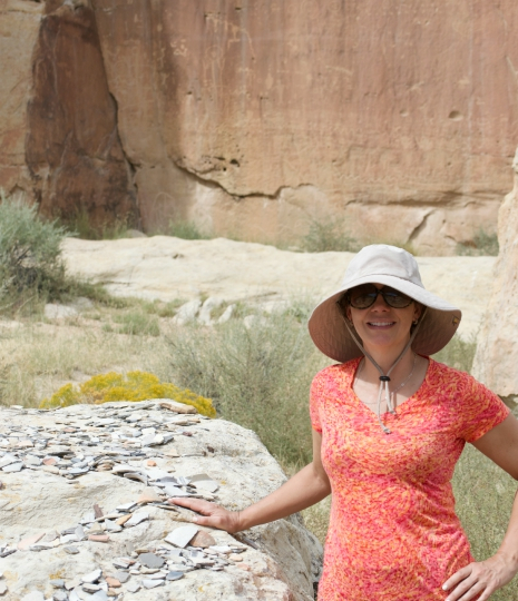 Admiring ancient petroglyphs and pottery shards on the Hopi reservation