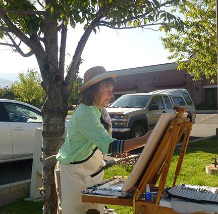 Pein-Air painting Bountiful Main Street