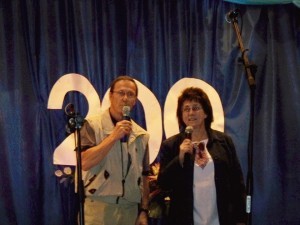 Merv (along with translator Inna) speaks at Lymans'ke's 200th anniversary celebration.
