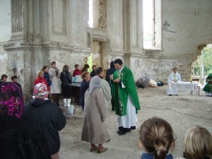 Merv receives communion in the cathedral where his grandparents had married.