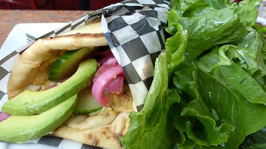 avocado, romaine, red onion, cucumber and hummus