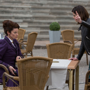 WARNING: Embargoed for publication until 00:00:01 on 15/09/2015 - Programme Name: Doctor Who - TX: 19/09/2015 - Episode: The Magician's Apprentice (No. 1) - Picture Shows: Missy (MICHELLE GOMEZ), Clara (JENNA COLEMAN) - (C) BBC - Photographer: Jack Barnes