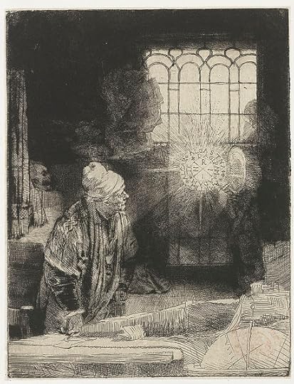 Etching of Faust by Rembrandt