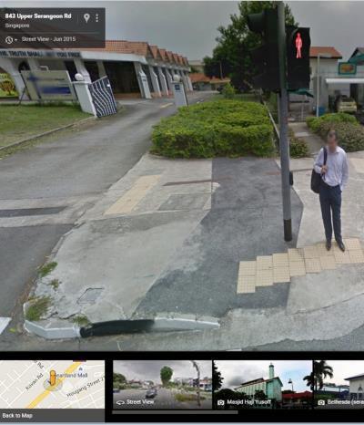 Me waiting to cross a street in Singapore - on Google Streetview!