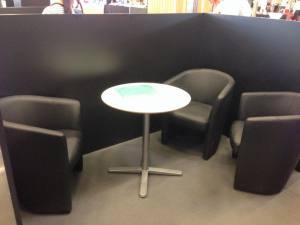 Un petit coin repos bienvenu, avec ventilateur obligatoire, vu la chaleur infernale qu'il a fait ce week end là à Paris !