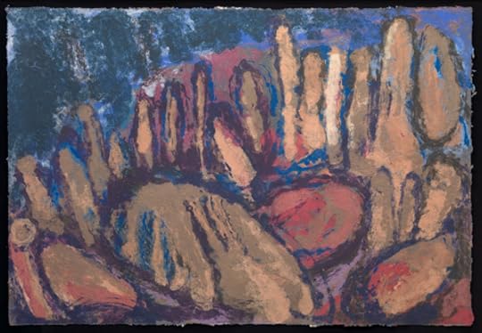 Lynn Sures, Montserrat 4, 2015. Pigmented abaca pulp painting, 47 x 69 inches