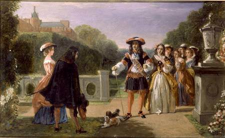 HSP185015 King Charles II (1630-85) and Nell Gwynne (1650-87) (oil on canvas) by Ward, Edward Matthew (1816-79) oil on canvas © Royal Hospital Chelsea, London, UK English, out of copyright