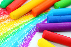 Oil Pastel Crayons on a white paper