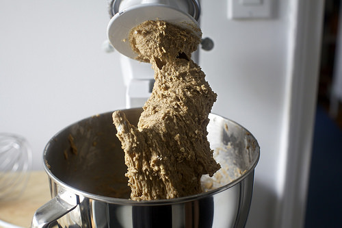 a big blob of hooked dough