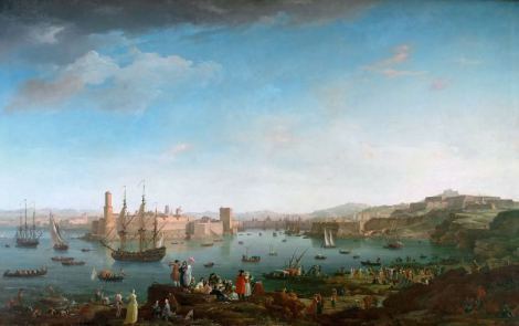 Entrance of the Port of Marseille by Claude Joseph Vernet, 1754. Louvre, Paris (via Wikimedia).