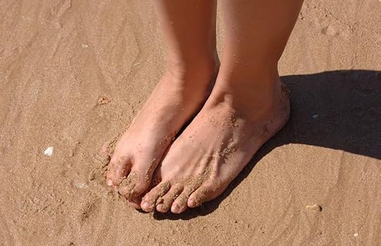 shuffing feet in sand