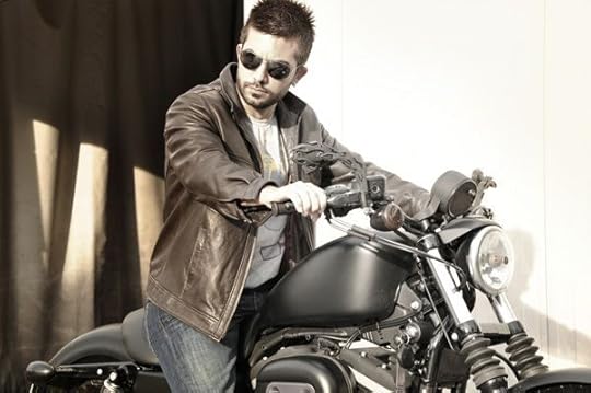 man on a motorcycle: 