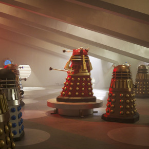 WARNING: Embargoed for publication until 00:00:01 on 22/09/2015 - Programme Name: Doctor Who - TX: 26/09/2015 - Episode: THE WITCH’S FAMILIAR (By Steven Moffat) (No. 2) - Picture Shows: ***EMBARGOED UNTIL 22nd SEPT 2015*** Daleks - (C) BBC - Photographer: Simon Ridgway