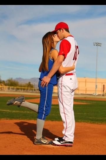 Kissing a baseball player, on a baseball field. ⚾❤: 