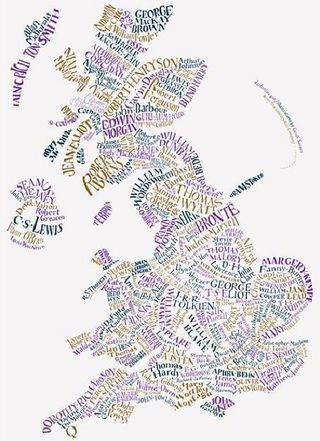 A literary map of Great Britain by Geoff Sawyers & Bridget Hannigan